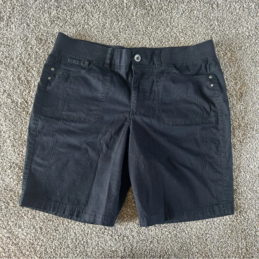 [Gloria Vanderbilt] Black Shorts w Elastic Waist
